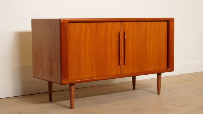 Pamono Small Vintage Teak Sideboard with Sliding Doors, 1960s Discount