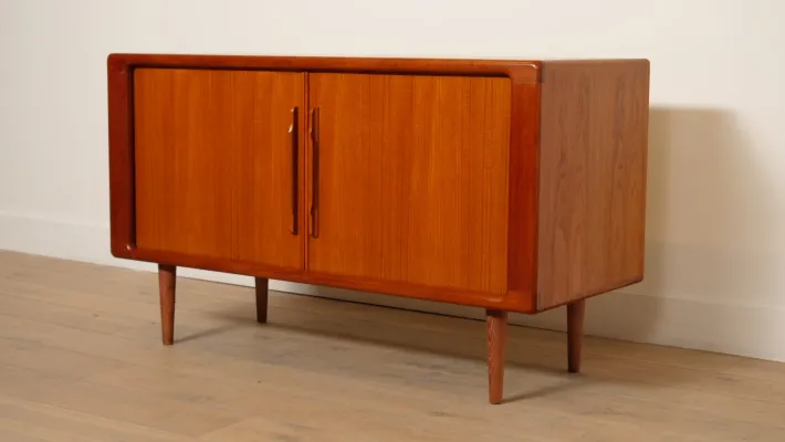 Pamono Small Vintage Teak Sideboard with Sliding Doors, 1960s Discount