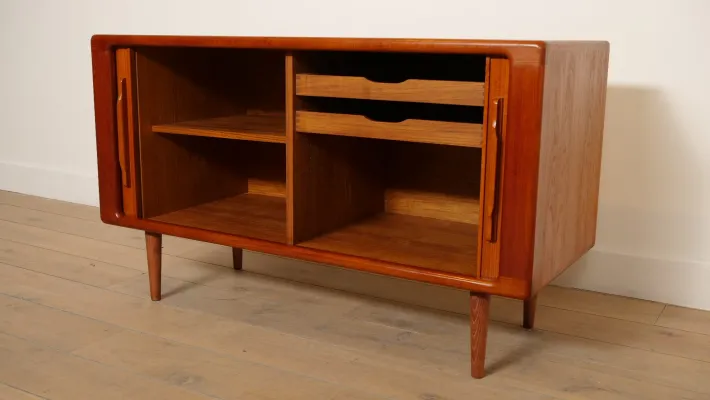 Pamono Small Vintage Teak Sideboard with Sliding Doors, 1960s Discount