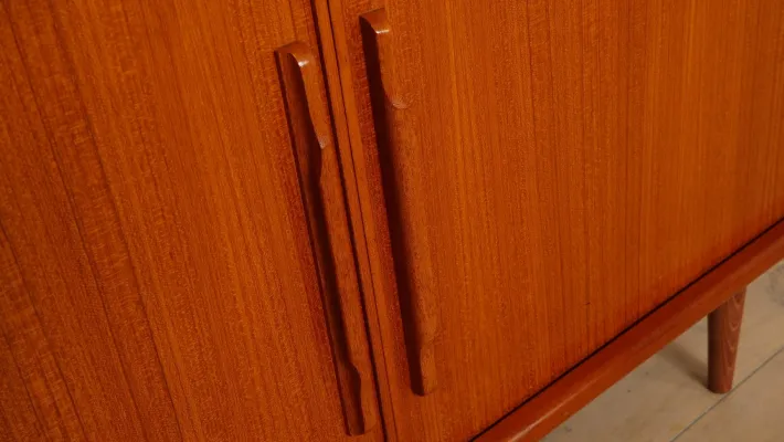 Pamono Small Vintage Teak Sideboard with Sliding Doors, 1960s Discount