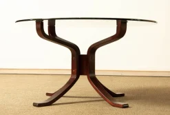 Pamono Smoked Glass Coffee Table attributed to Sigurd Ressell for Vatne, Norway, 1970s Sale