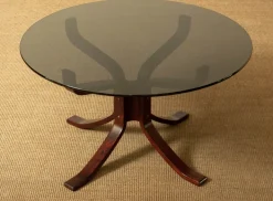 Pamono Smoked Glass Coffee Table attributed to Sigurd Ressell for Vatne, Norway, 1970s Sale