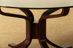 Pamono Smoked Glass Coffee Table attributed to Sigurd Ressell for Vatne, Norway, 1970s Sale