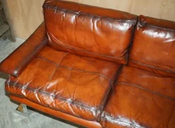 Pamono Sofa and Armchair Suite in Leather and Chrome, Set of 4 Clearance