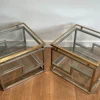 Pamono Sofa End Tables in Chrome, Brass and Glass, 1970s, Set of 2 Clearance
