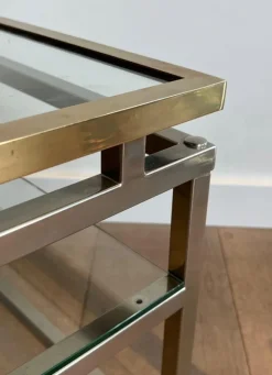 Pamono Sofa End Tables in Chrome, Brass and Glass, 1970s, Set of 2 Clearance