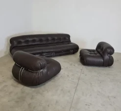 Pamono Soriana Living Room Set by Afra and Tobia Scarpa for Cassina, 1969, Set of 3 Best