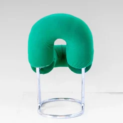 Pamono Space Age Italian Modern Desk Chair in Green Velvet and Chromed Metal, 1970s Hot