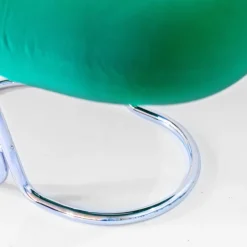 Pamono Space Age Italian Modern Desk Chair in Green Velvet and Chromed Metal, 1970s Hot