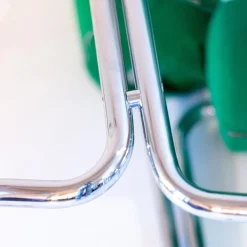 Pamono Space Age Italian Modern Desk Chair in Green Velvet and Chromed Metal, 1970s Hot