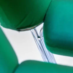 Pamono Space Age Italian Modern Desk Chair in Green Velvet and Chromed Metal, 1970s Hot