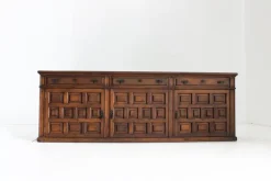 Pamono Spanish Brutalist Sideboard in Carved Wood Outlet