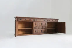 Pamono Spanish Brutalist Sideboard in Carved Wood Outlet