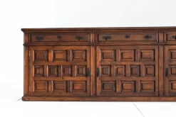 Pamono Spanish Brutalist Sideboard in Carved Wood Outlet
