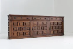 Pamono Spanish Brutalist Sideboard in Carved Wood Outlet