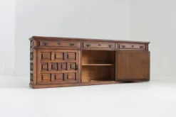 Pamono Spanish Brutalist Sideboard in Carved Wood Outlet