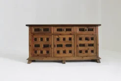 Pamono Spanish Carved Walnut Credenza, 1960s Online