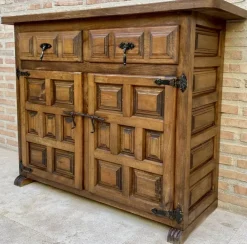 Pamono Spanish Catalan Carved Walnut Chest of Drawers, Highboy or Console, 1920s Discount