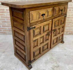 Pamono Spanish Catalan Carved Walnut Chest of Drawers, Highboy or Console, 1920s Discount