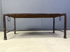Pamono Spanish Iron and Ceramic Tile Coffee Table, 1950s Sale