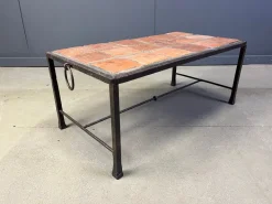 Pamono Spanish Iron and Ceramic Tile Coffee Table, 1950s Sale