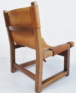 Pamono Spanish Walnut and Leather Model Riaza Childrens Chair by Paco Muñoz for Darro, 1950s Sale
