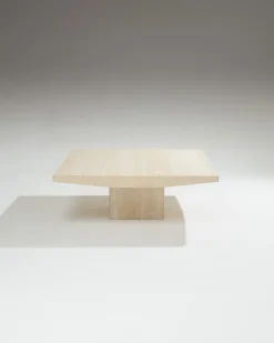 Pamono Square Travertine Coffee Table, 1970s Online
