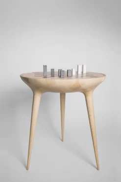 Pamono 21st Century Trojan Chess Table & Set in White from Futuro Studio Outlet