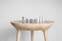 Pamono 21st Century Trojan Chess Table & Set in White from Futuro Studio Outlet