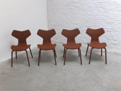 Pamono 1st Edition Grand Prix Chairs by Arne Jacobsen for Fritz Hansen, Set of 4, 1959 New