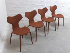 Pamono 1st Edition Grand Prix Chairs by Arne Jacobsen for Fritz Hansen, Set of 4, 1959 New