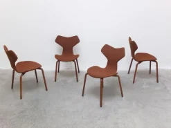 Pamono 1st Edition Grand Prix Chairs by Arne Jacobsen for Fritz Hansen, Set of 4, 1959 New