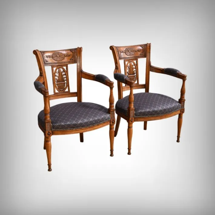 Pamono Stained Beech Armchairs, Early 20th Century, Set of 2 Discount