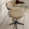 Pamono Steel and Leather Swivel Chair, 1980s Discount