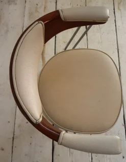 Pamono Steel and Leather Swivel Chair, 1980s Discount