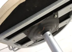 Pamono Steel and Leather Swivel Chair, 1980s Discount