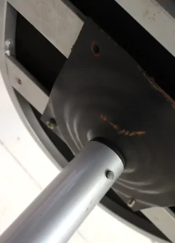 Pamono Steel and Leather Swivel Chair, 1980s Discount