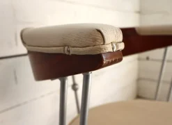 Pamono Steel and Leather Swivel Chair, 1980s Discount