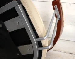 Pamono Steel and Leather Swivel Chair, 1980s Discount