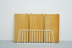 Pamono String Shelving System in Ash with 2 Ladders by Kajsa and Nisse Strinning, 1940s Hot