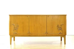 Pamono Swedish Curved Sideboard in Birch, 1930s Best