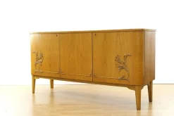 Pamono Swedish Curved Sideboard in Birch, 1930s Best