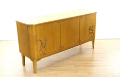Pamono Swedish Curved Sideboard in Birch, 1930s Best