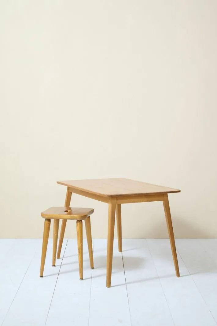Pamono Swedish Desk and Stool by Malmvall Göran, 1940s, Set of 2 Clearance