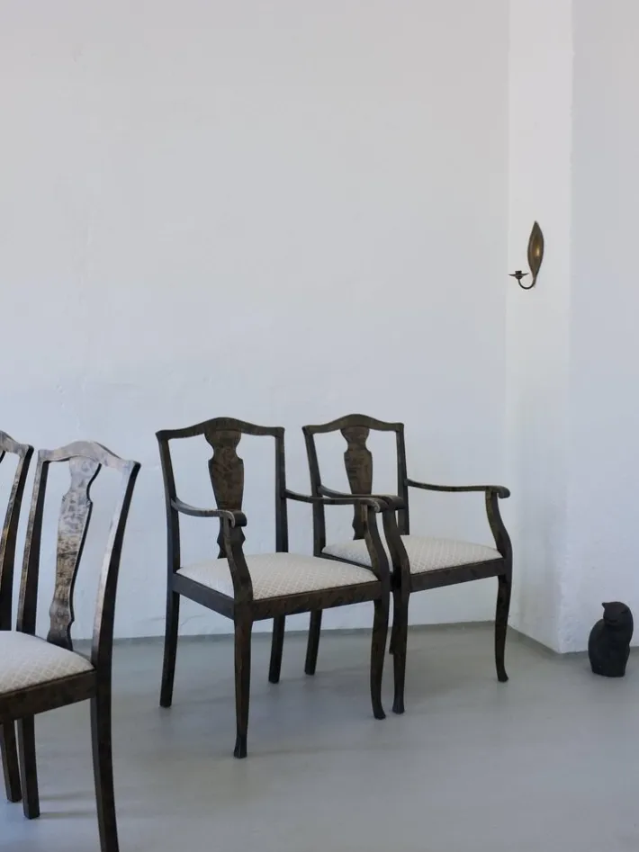 Pamono Swedish Grace Satin Birch Dining Chairs, 1920s, Set of 6 Online