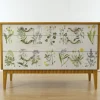 Pamono Swedish Modern Dresser with Nordens Flora Illustrations by C. A. M. Lindman, 1930s Discount