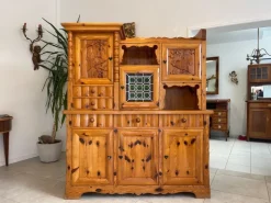 Pamono Swiss Pine Sideboard with Leaded Glass Sale