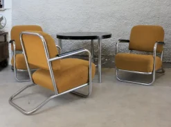 Pamono Table with Armchairs by Hynek Gottwald, 1940s, Set of 3 Clearance