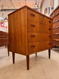 Pamono Teak Chest of Drawers with Lock, Denmark Best