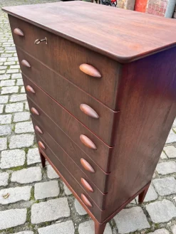 Pamono Teak Chest of Drawers with Lock, Denmark Sale